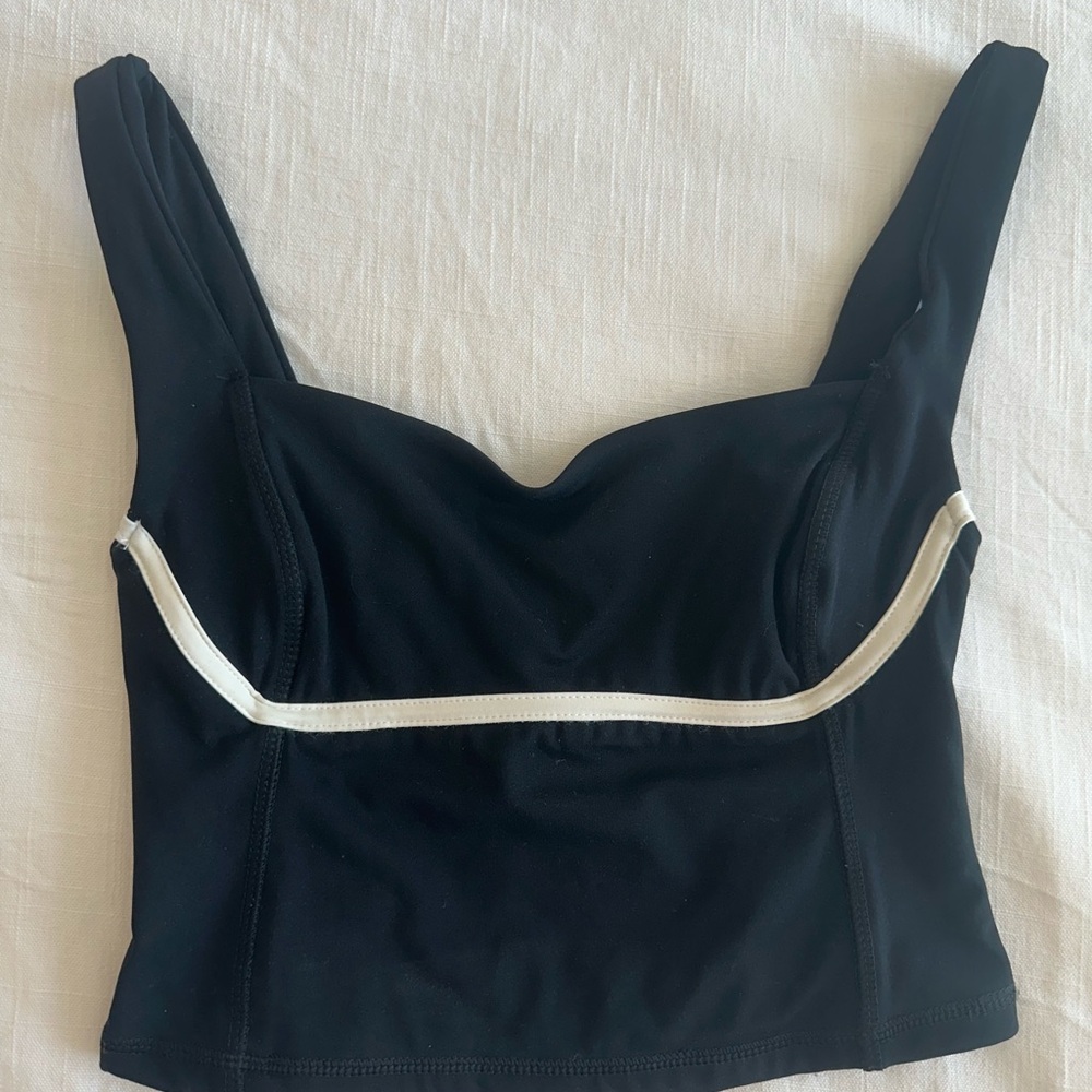 Black Tank Top with White Trim